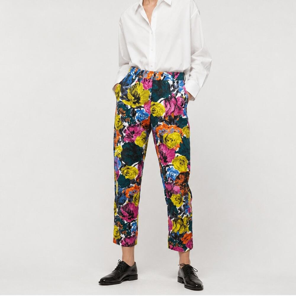 Dries Van Noten Floral Print slim leg pants size 34 28waist